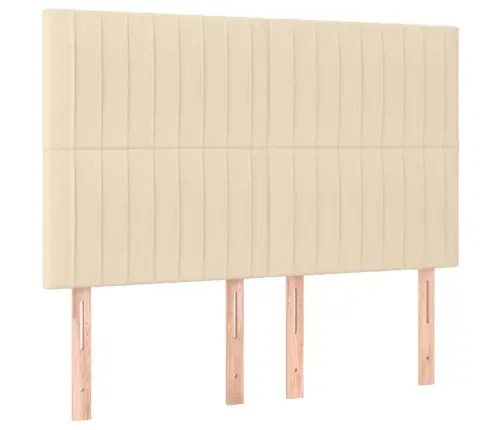 Atsperu Gulta Ar Matraci, Krēmkrāsas Audums, 140X190 Cm Vidaxl