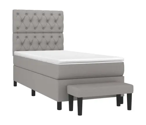 Lova Su Spyruoklėmis Ir Čiužiniu, Pilka, 80X200cm Audinys