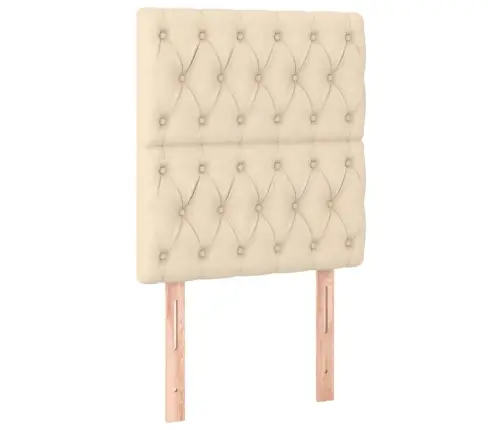 Atsperu Gultas Rāmis Ar Matraci, Krēmkrāsas, 80X200 Cm, Audums Vidaxl