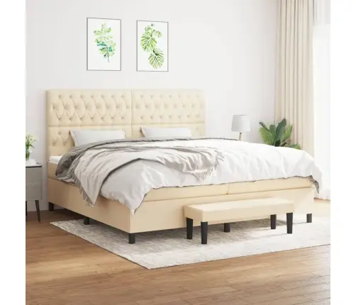 Kontinentaalvoodi Madratsiga, Kreemjas, 200X200 cm Kangas