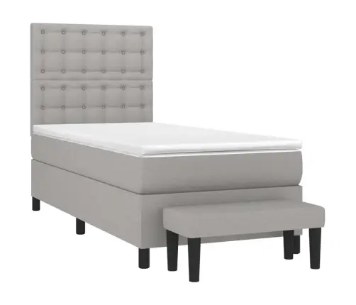 Kontinentaalvoodi Madratsiga, Helehall, 100X200 cm Kangas