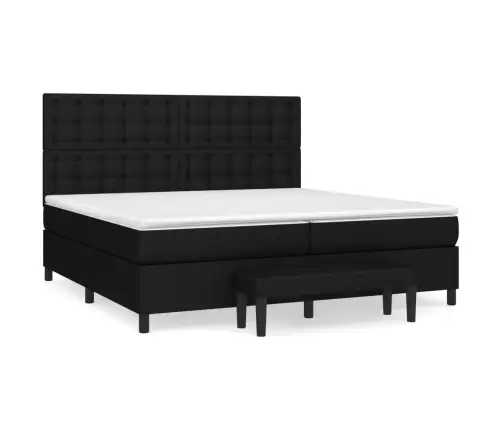 Lova Su Spyruoklėmis Ir Čiužiniu, Juoda, 200X200 cm Audinys