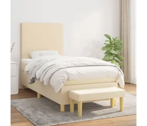 Kontinentaalvoodi Madratsiga, Kreemjas, 90X190 cm Kangas