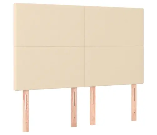 Atsperu Gulta Ar Matraci, Krēmkrāsas Audums, 140X190 Cm Vidaxl