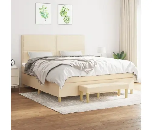 Kontinentaalvoodi Madratsiga, Kreemjas, 180X200 cm Kangas