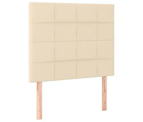 Lova Su Spyruoklėmis Ir Čiužiniu, Kreminė, 120X200 cm Audinys