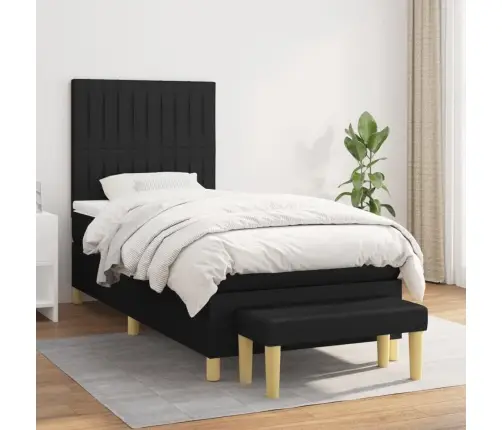 Kontinentaalvoodi Madratsiga, Must, 90X190 cm Kangas