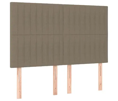 Atsperu Gulta Ar Matraci, Pelēkbrūns Audums, 140X190 Cm Vidaxl