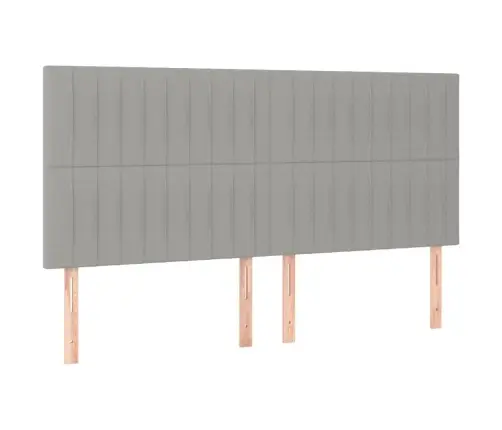 Atsperu Gulta Ar Matraci, Gaiši Pelēka Audums, 160X200 Cm Vidaxl