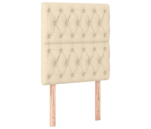 Atsperu Gultas Rāmis Ar Matraci, Krēmkrāsas, 80X200 Cm, Audums Vidaxl