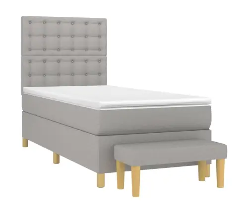 Kontinentaalvoodi Madratsiga, Helehall, 80X200 cm Kangas