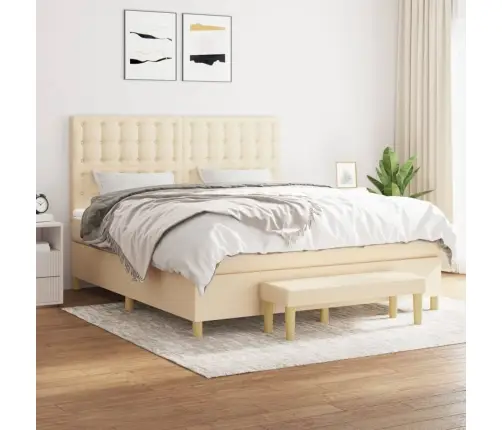 Kontinentaalvoodi Madratsiga, Kreemjas, 180X200 cm Kangas