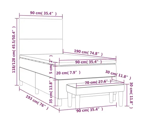 Lova Su Spyruoklėmis Ir Čiužiniu, Juoda, 90X190cm Dirbtinė Oda