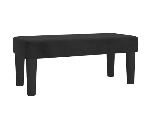 Lova Su Spyruoklėmis Ir Čiužiniu, Juoda, 90X190 cm Aksomas