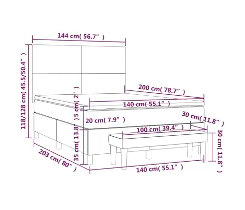 Atsperu Gulta Ar Matraci, Tumši Zaļš Samts, 140X200 Cm Vidaxl