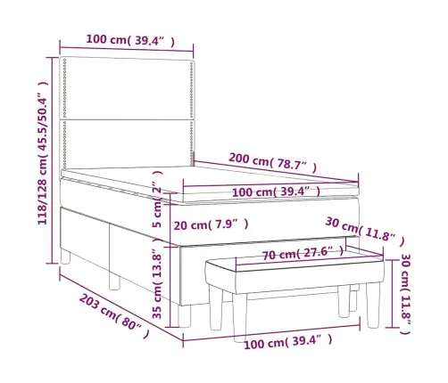 Lova Su Spyruoklėmis Ir Čiužiniu, Žalia, 100X200 cm Aksomas