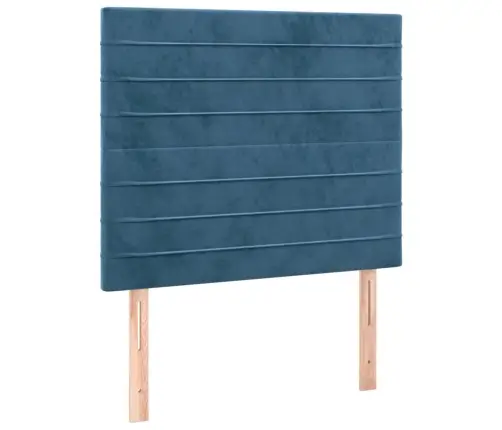 Lova Su Spyruoklėmis Ir Čiužiniu, Mėlyna, 100X200 cm Aksomas