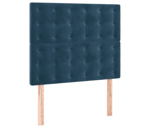 Atsperu Gulta Ar Matraci, Tumši Zils Samts, 120X200 Cm Vidaxl