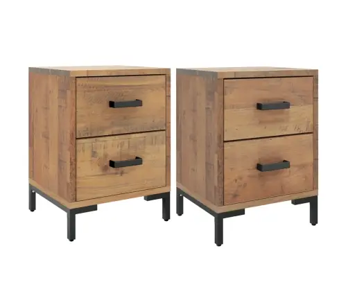 Naktsskapīši, 2 Gab., 36X30X45 Cm, Priedes Masīvkoks Vidaxl
