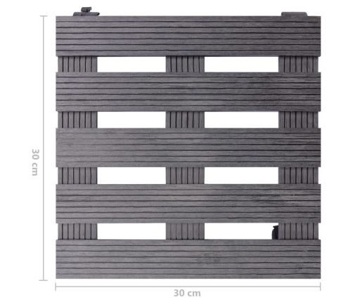 Puķu Podu Paliktņi Ar Riteņiem, 4 Gb., Pelēki, 30X30X7,5Cm, Wpc Vidaxl