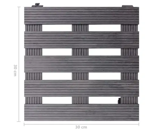 Puķu Podu Paliktņi Ar Riteņiem, 4 Gb., Pelēki, 30X30X7,5Cm, Wpc Vidaxl