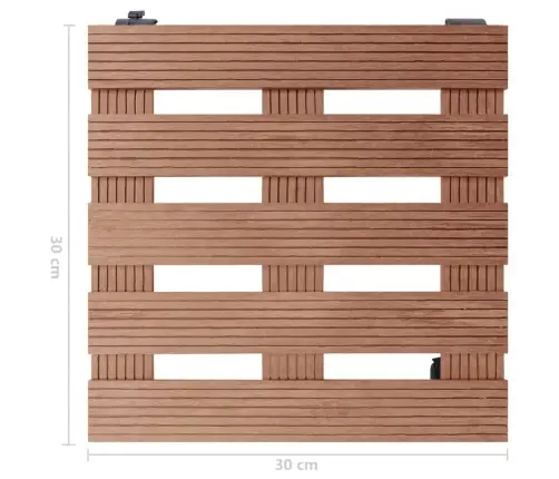 Puķu Podu Paliktņi Ar Riteņiem, 4 Gb., 30X30X7,5 Cm, Wpc, Brūni Vidaxl