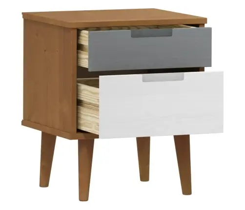 Naktinė Spintelė Molde, Ruda, 40X35X48cm Pušies Masyvas