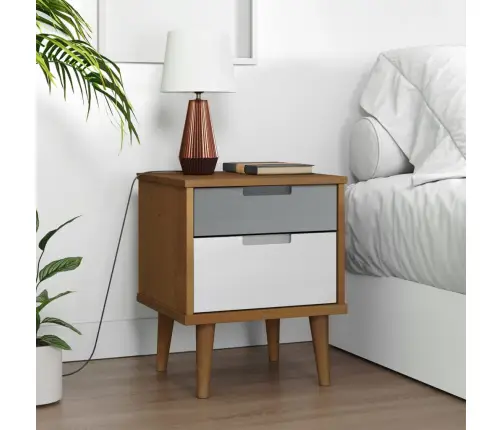 Naktinė Spintelė Molde, Ruda, 40X35X48cm Pušies Masyvas