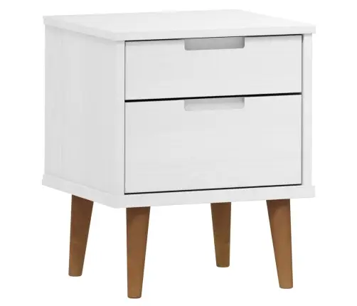 Naktsskapītis Molde, Balts, 40X35X48 Cm, Priedes Masīvkoks Vidaxl