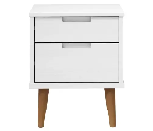 Naktsskapītis Molde, Balts, 40X35X48 Cm, Priedes Masīvkoks Vidaxl