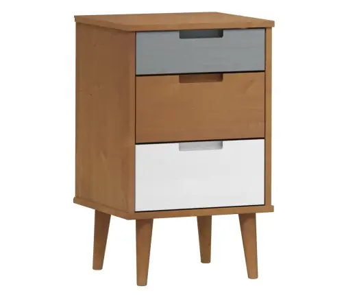 Naktsskapītis Molde, Brūns, 40X35X65 Cm, Priedes Masīvkoks Vidaxl