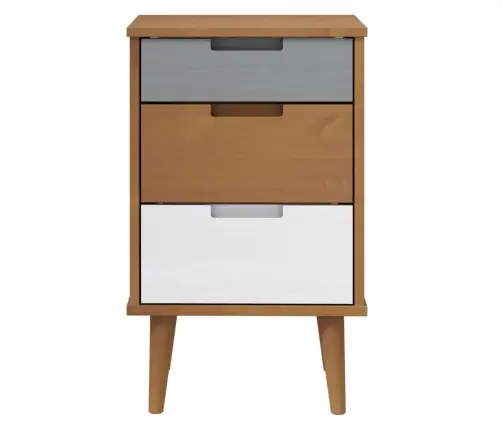 Naktsskapītis Molde, Brūns, 40X35X65 Cm, Priedes Masīvkoks Vidaxl