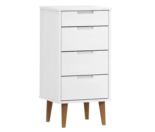 Spintelė Su Stalčiais Molde, Balta, 40X35X82cm Pušies Masyvas