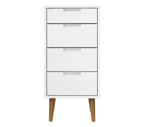 Spintelė Su Stalčiais Molde, Balta, 40X35X82cm Pušies Masyvas