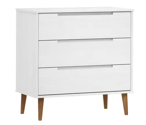 Spintelė Su Stalčiais Molde, Balta, 80X40X80cm Pušies Masyvas