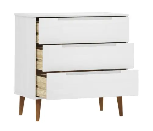 Spintelė Su Stalčiais Molde, Balta, 80X40X80cm Pušies Masyvas