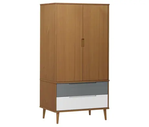 Skapis Molde, Brūns, 90X55X175 Cm, Priedes Masīvkoks Vidaxl