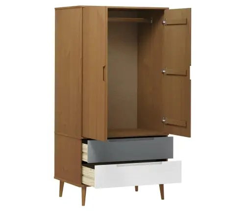 Skapis Molde, Brūns, 90X55X175 Cm, Priedes Masīvkoks Vidaxl