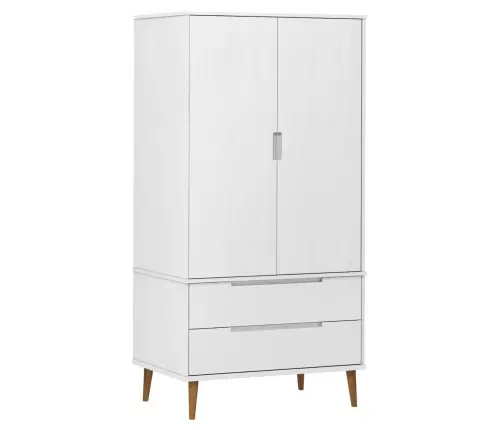 Skapis Molde, Balts, 90X55X175 Cm, Priedes Masīvkoks Vidaxl