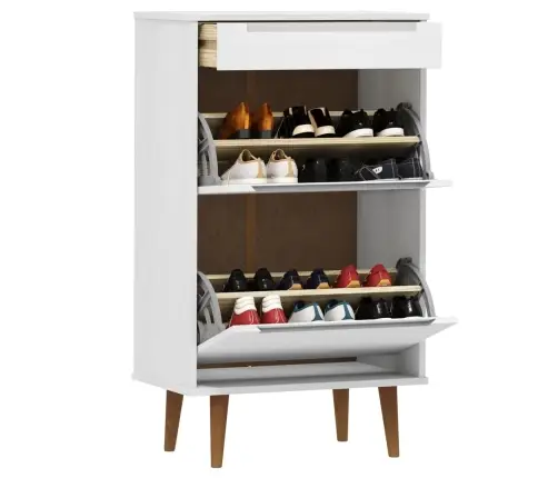 Batų Spintelė Molde, Balta, 59,5X35X103cm Pušies Masyvas