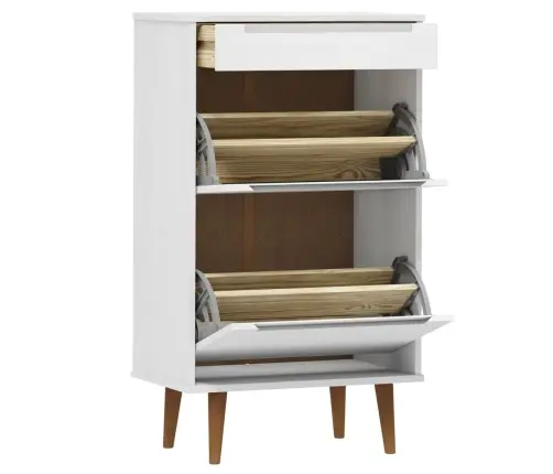 Batų Spintelė Molde, Balta, 59,5X35X103cm Pušies Masyvas