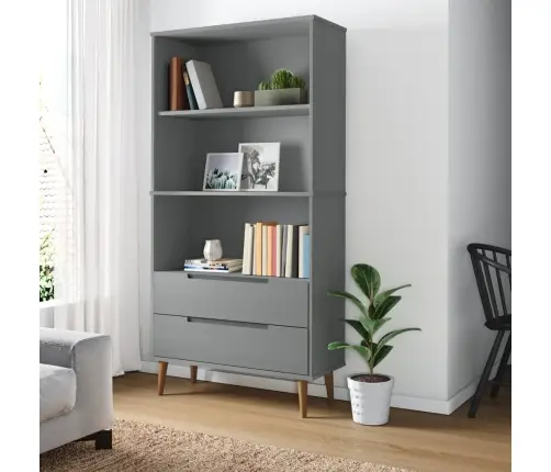 Raamatukapp "Molde", Hall, 85 X 35 X 170,5 cm Männipuit