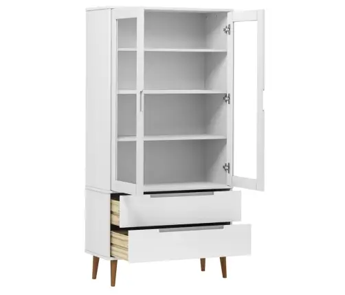 Vitriinkapp "Molde", Valge, 90 X 35 X 175 cm Männipuit