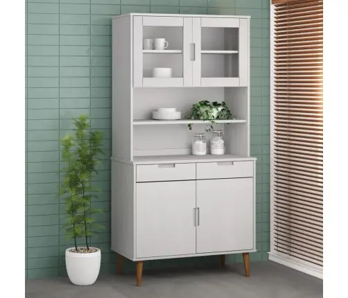 Puhvetkapi Pealne "Molde", Valge, 90 X 35 X 100 cm Männipuit