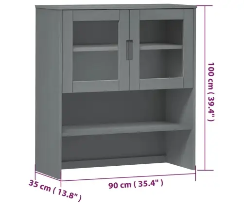 Komodos Viršus Molde, Pilkas, 90X35X100cm Pušies Masyvas