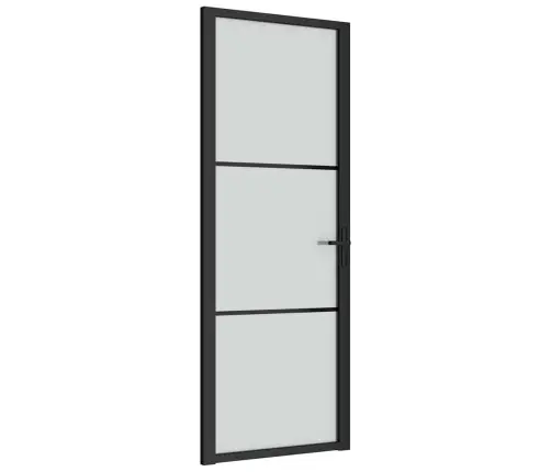 Iekšdurvis, 76X201,5 Cm, Melns Matēts Stikls Un Alumīnijs Vidaxl