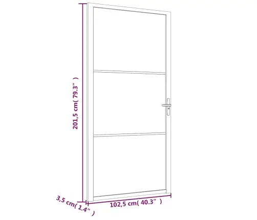 Vidaus Durys, Juodos, 102,5X201,5cm Matinis Stiklas/Aliuminis