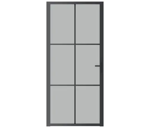 Iekšdurvis, 93X201,5 Cm, Melns Matēts Stikls Un Alumīnijs Vidaxl Iekšdurvis, 93X201,5 Cm, Melns Matēts Stikls Un Alumīnijs Vidaxl