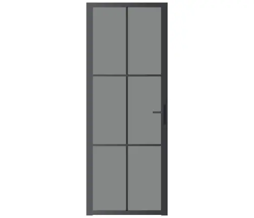 Iekšdurvis, 76X201,5 Cm, Melnas, Esg Stikls Un Alumīnijs Vidaxl