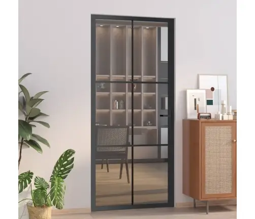 Vidaus Durys, Juodos, 93X201,5cm Esg Stiklas Ir Aliuminis